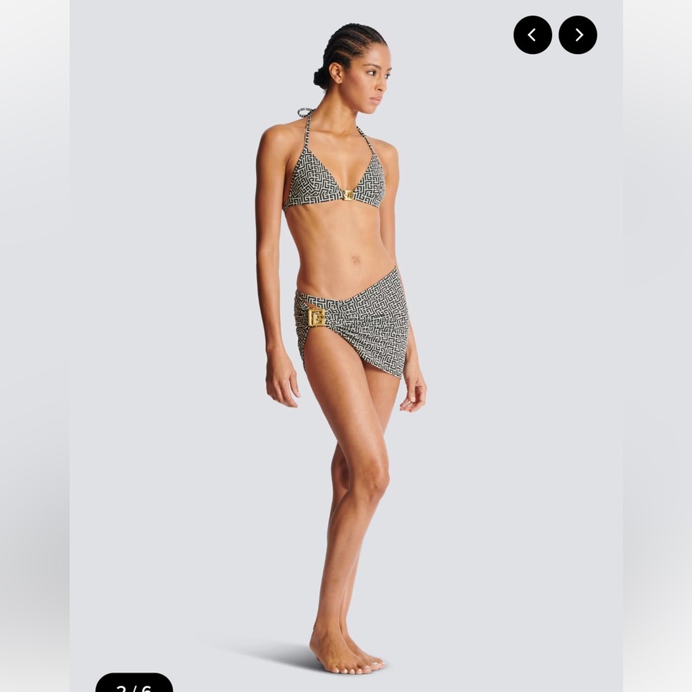 BALMAIN***Printed PB Labyrinth Sarong****Sm./Med.** $385 NWT - Picture 5 of 9